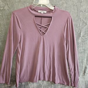 Active USA Women's Med Long Sleeve top mauve pink